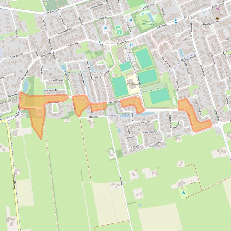 Kaart van postcodegebied 9363LC.