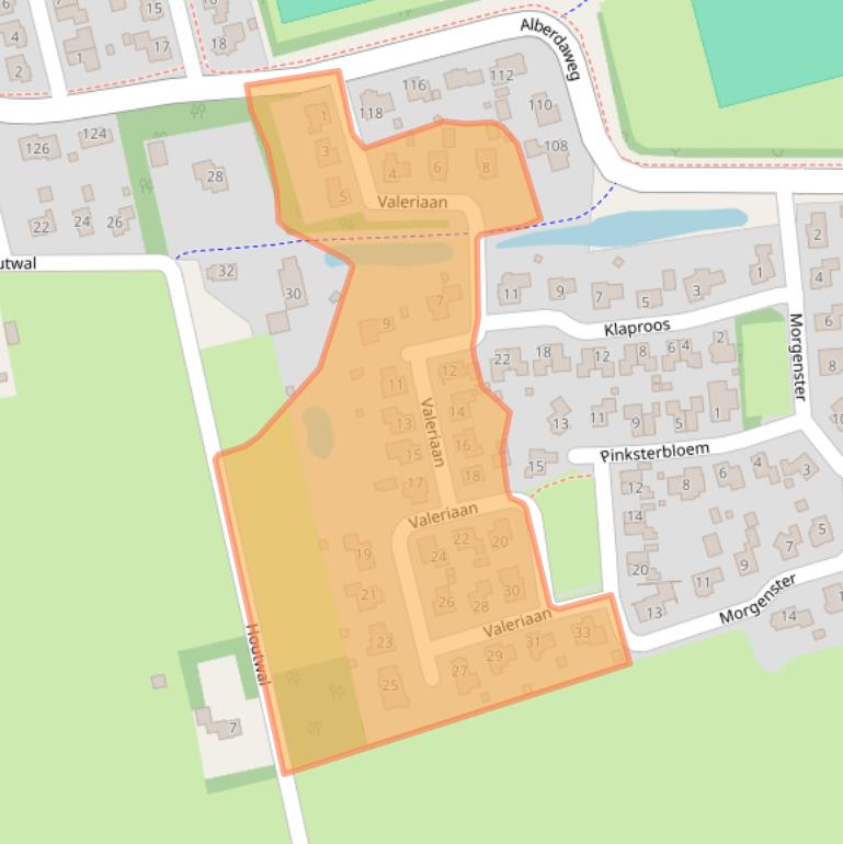 Kaart van postcodegebied 9363LL.