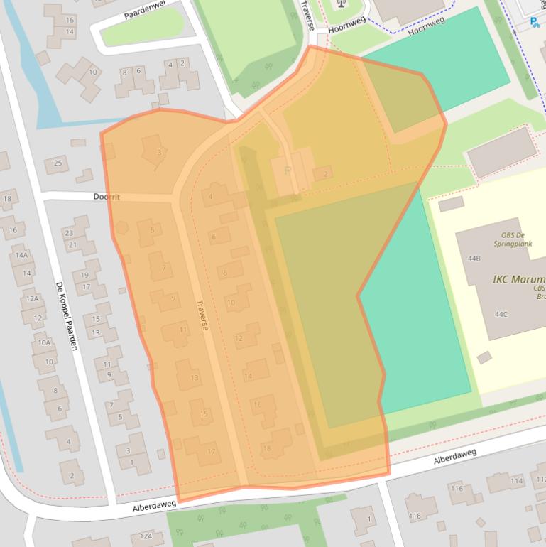 Kaart van postcodegebied 9363LM.
