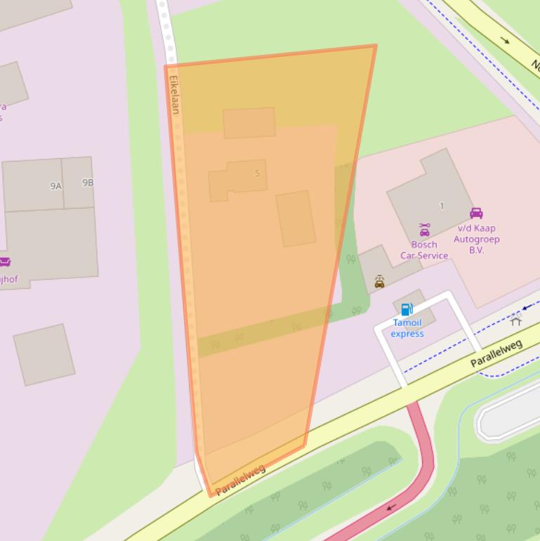 Kaart van postcodegebied 9363TE.