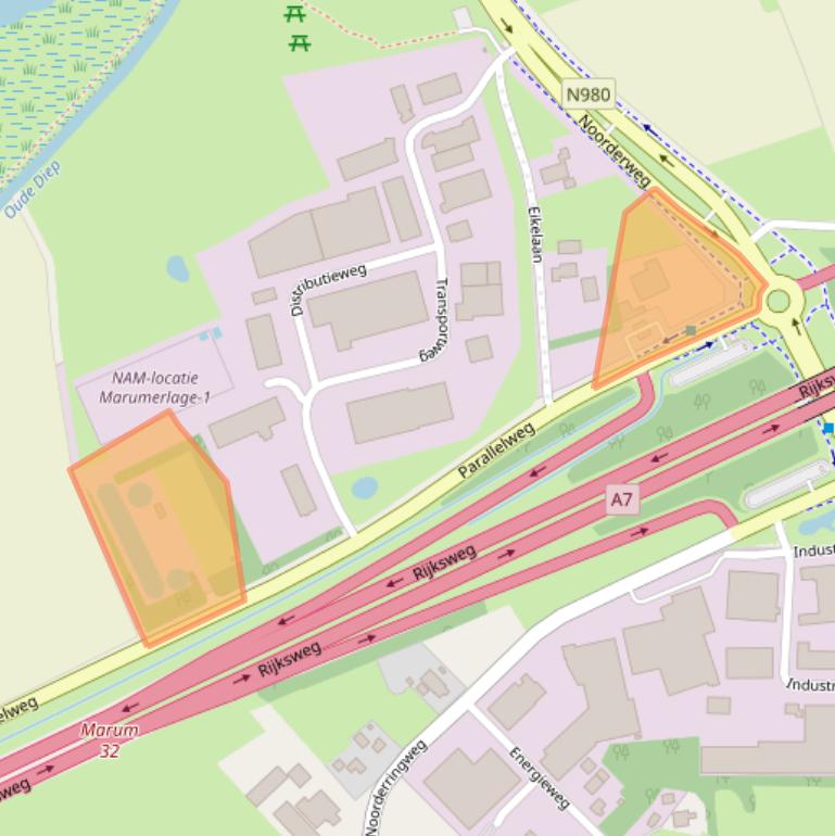 Kaart van postcodegebied 9363TG.