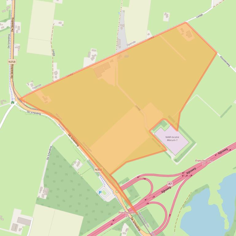 Kaart van postcodegebied 9363VH.