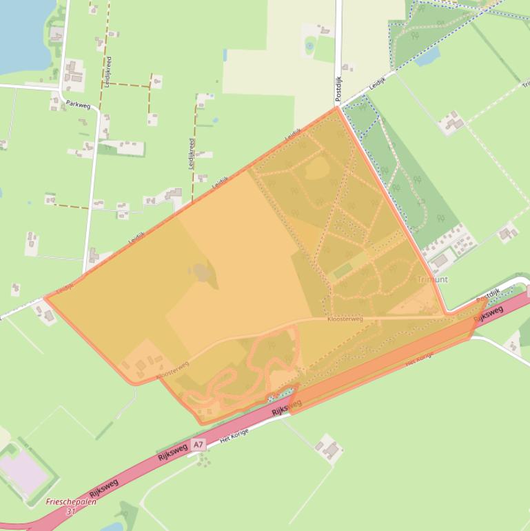 Kaart van postcodegebied 9363VJ.