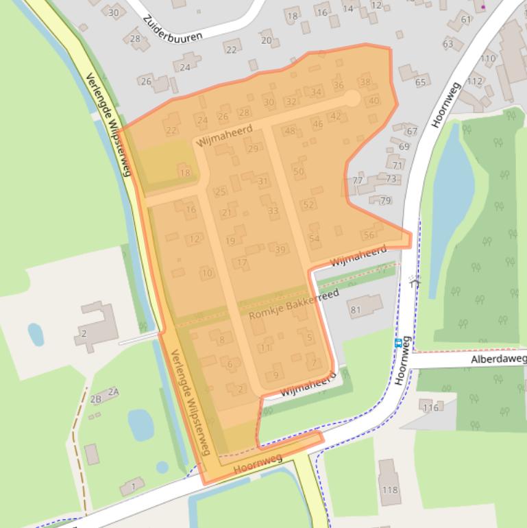 Kaart van postcodegebied 9363VX.