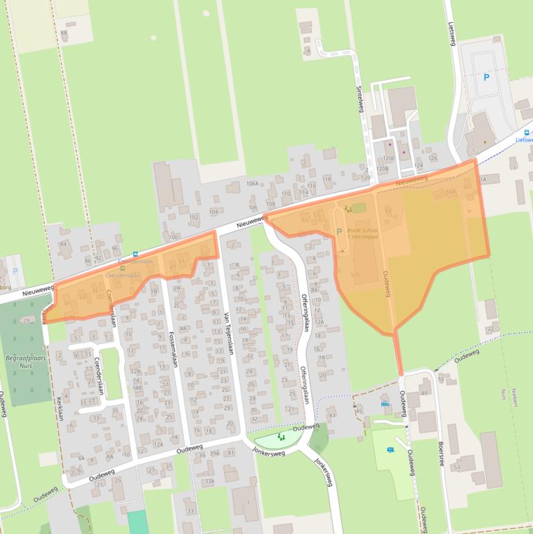 Kaart van postcodegebied 9364PB.