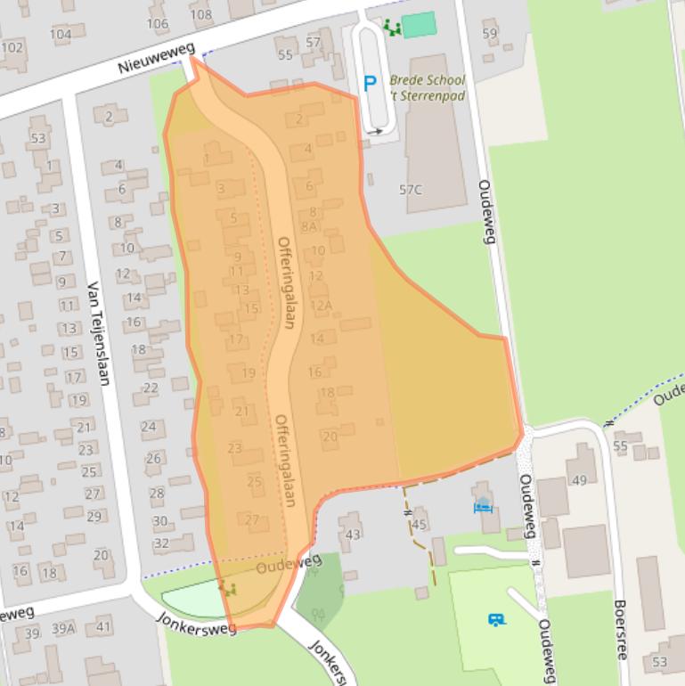 Kaart van postcodegebied 9364PZ.