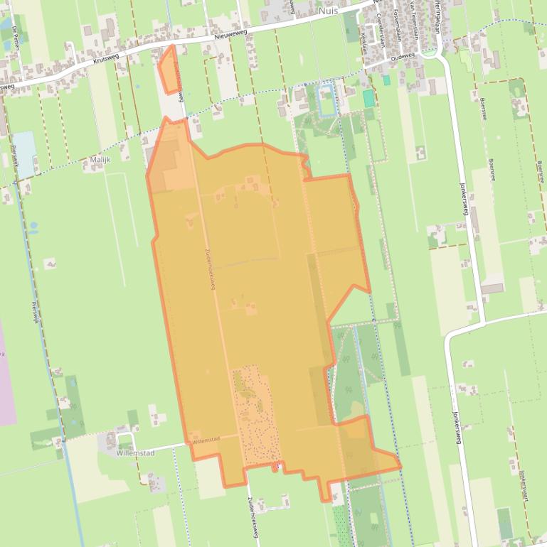 Kaart van postcodegebied 9364TC.