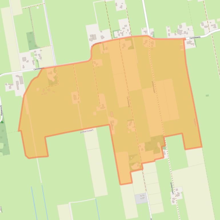 Kaart van postcodegebied 9365TC.