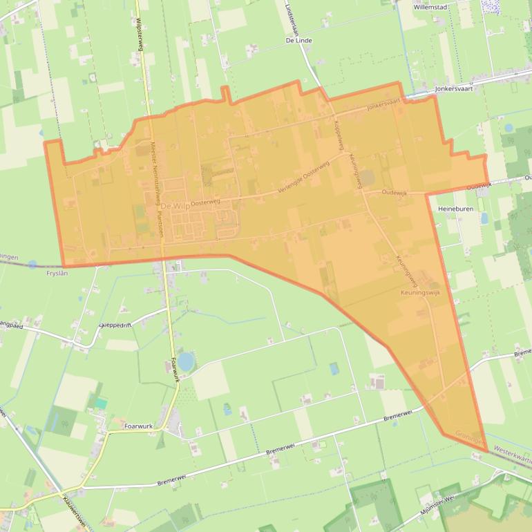 Kaart van postcodegebied 9367.