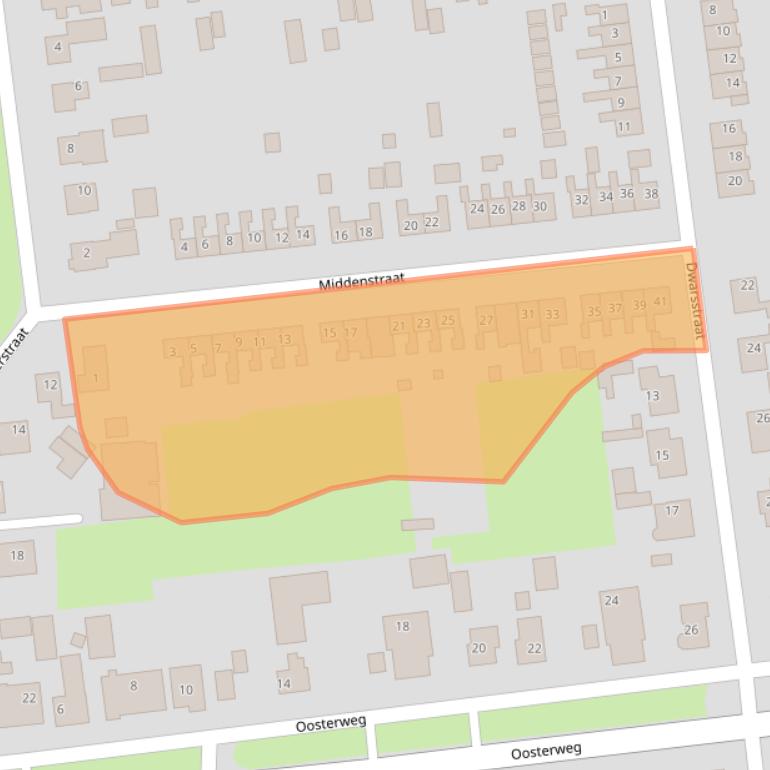 Kaart van postcodegebied 9367PV.