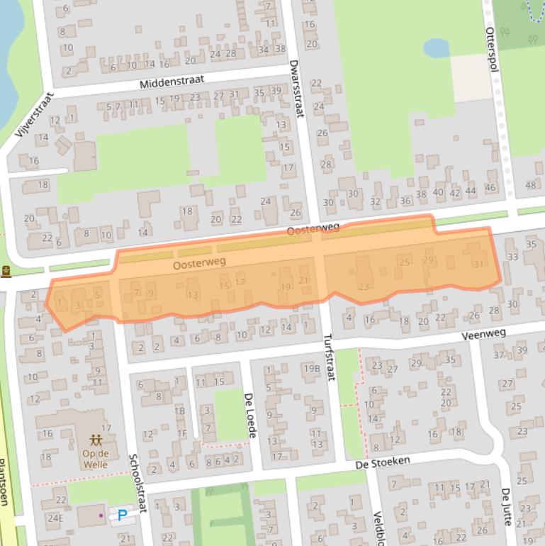 Kaart van postcodegebied 9367RJ.