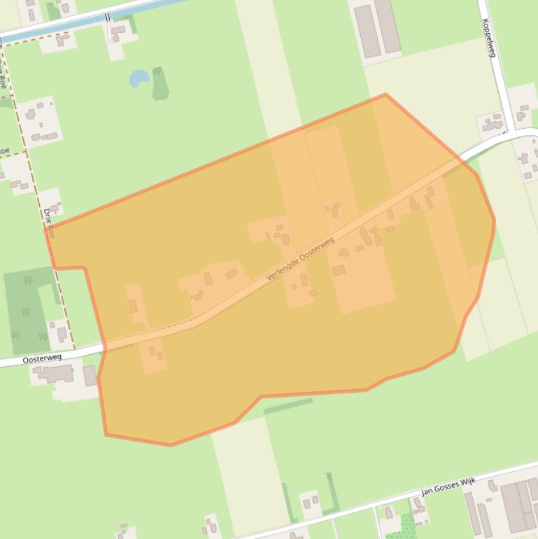 Kaart van postcodegebied 9367TA.