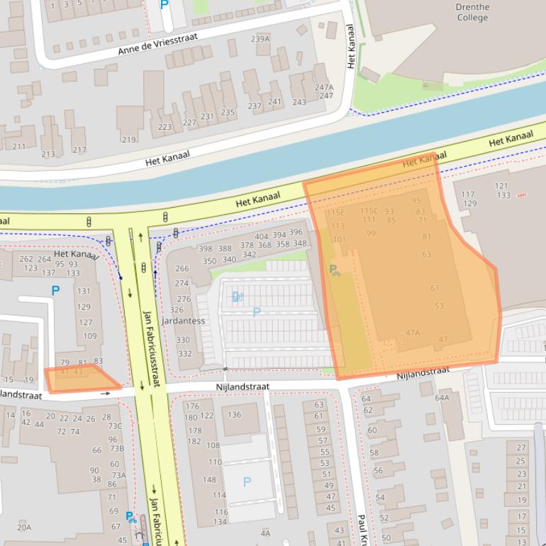 Kaart van postcodegebied 9401AC.