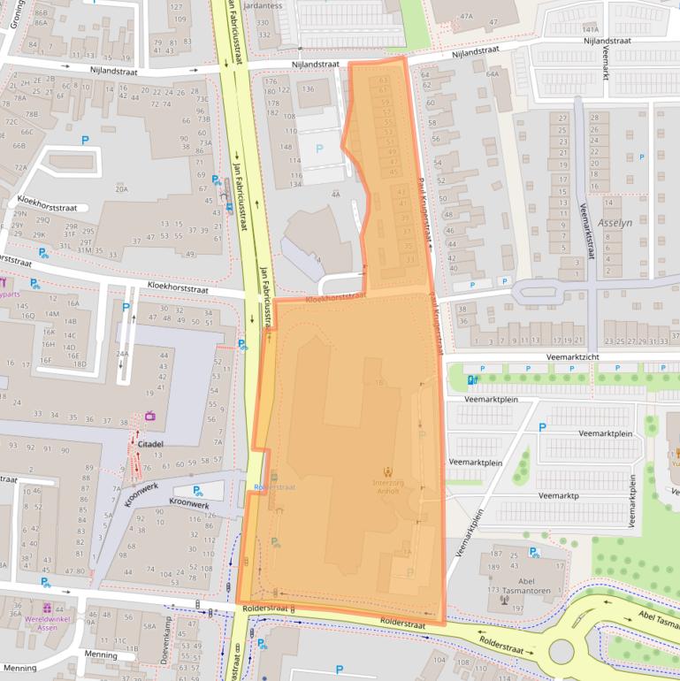 Kaart van postcodegebied 9401AG.