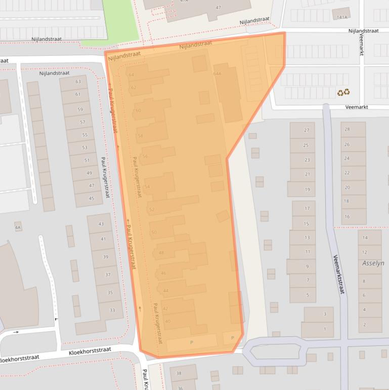 Kaart van postcodegebied 9401AJ.