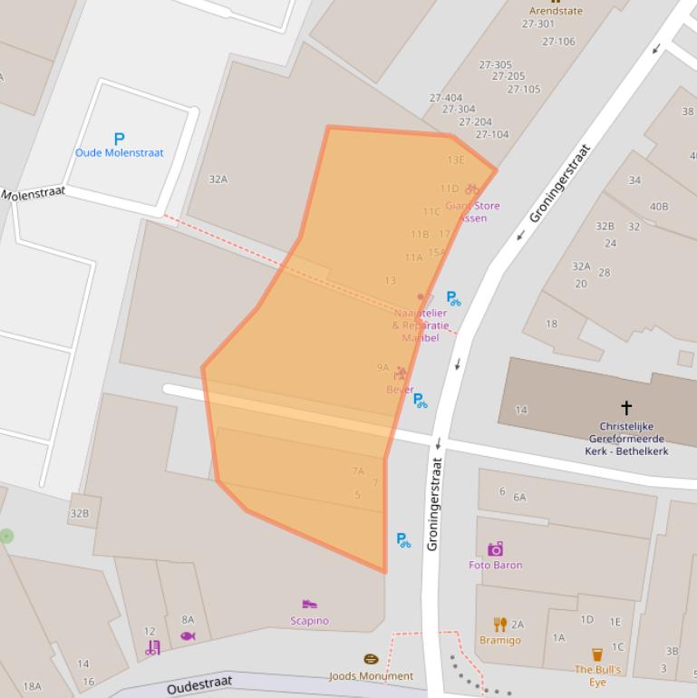 Kaart van postcodegebied 9401BG.