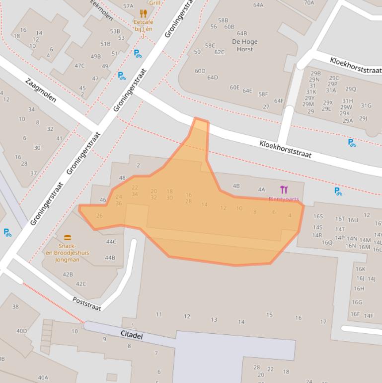 Kaart van postcodegebied 9401BT.