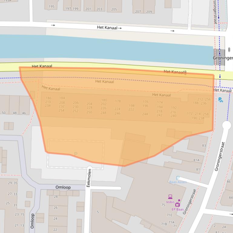 Kaart van postcodegebied 9401CH.