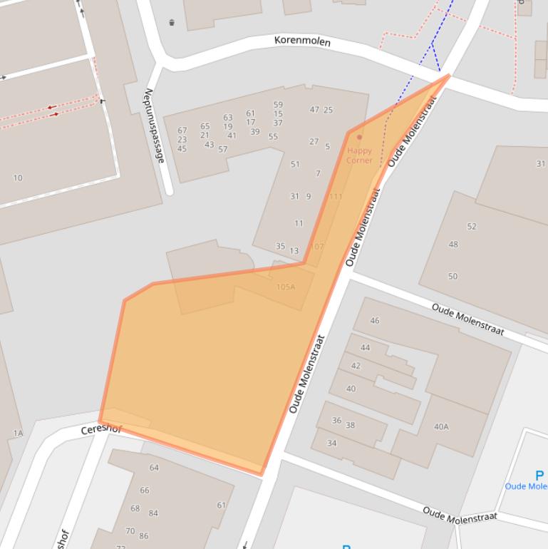 Kaart van postcodegebied 9401DN.