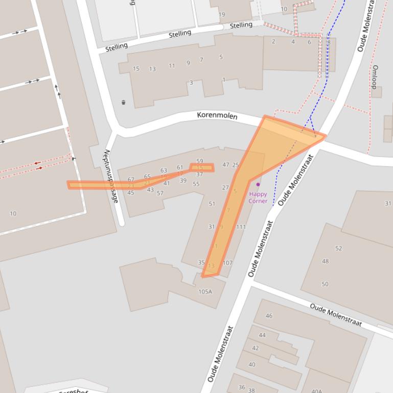 Kaart van postcodegebied 9401DS.