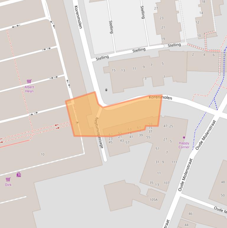 Kaart van postcodegebied 9401DW.