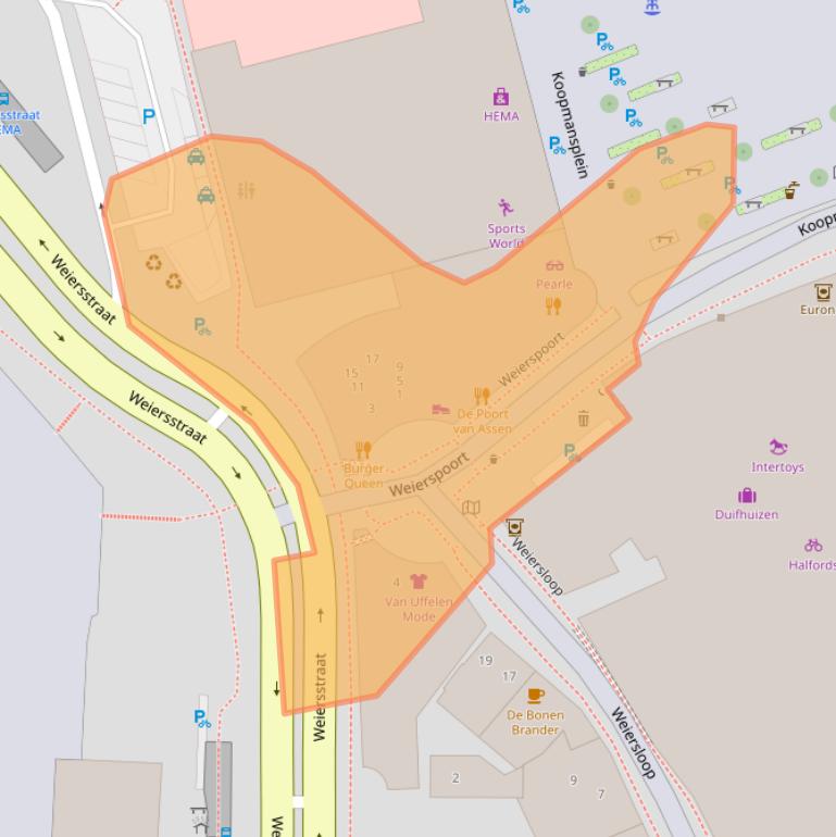 Kaart van postcodegebied 9401DX.