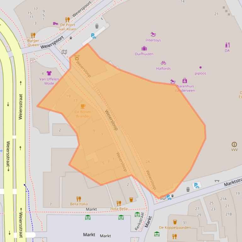 Kaart van postcodegebied 9401DZ.