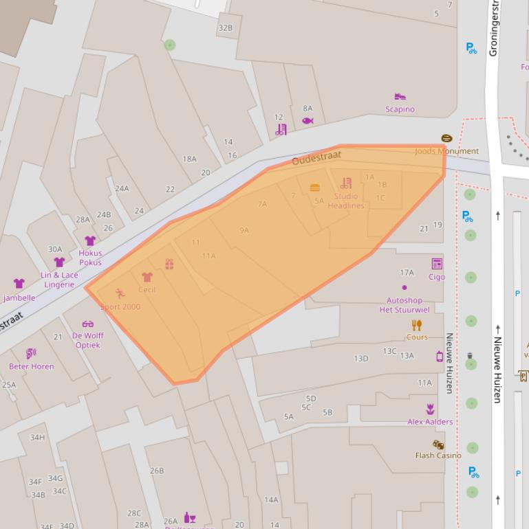 Kaart van postcodegebied 9401EG.