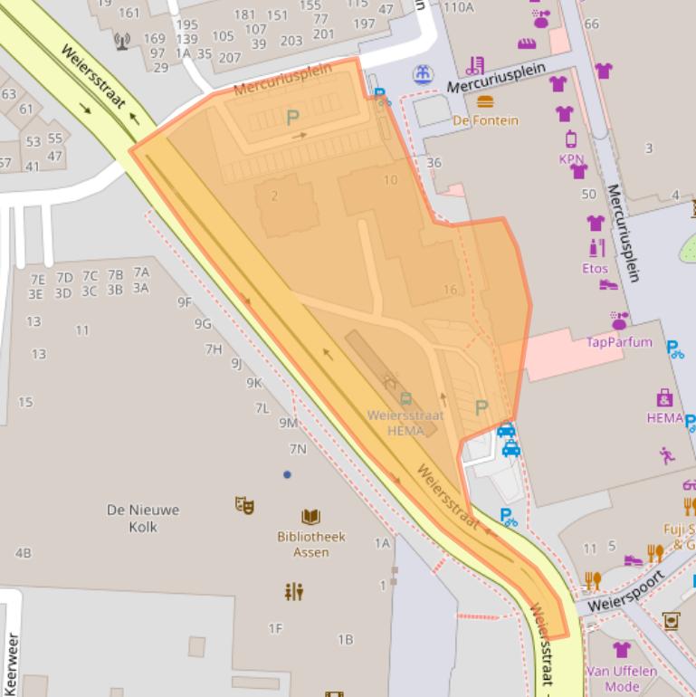 Kaart van postcodegebied 9401EM.