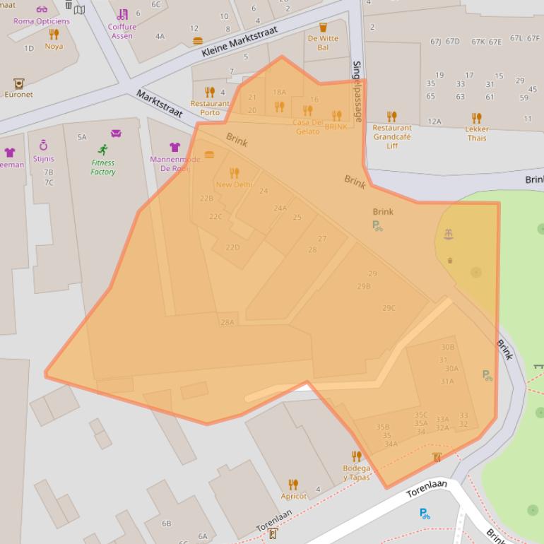 Kaart van postcodegebied 9401HT.