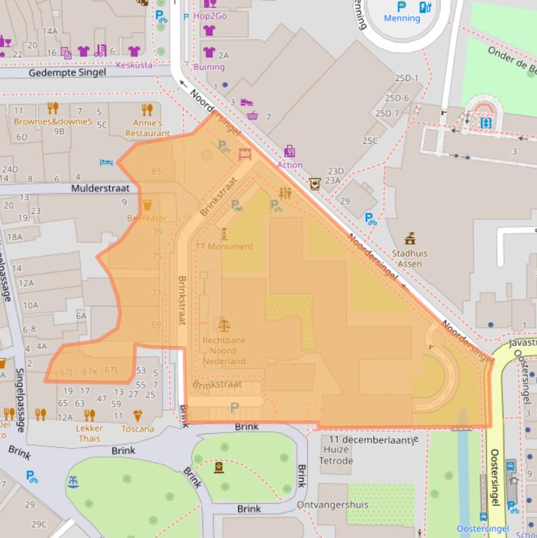 Kaart van postcodegebied 9401HZ.