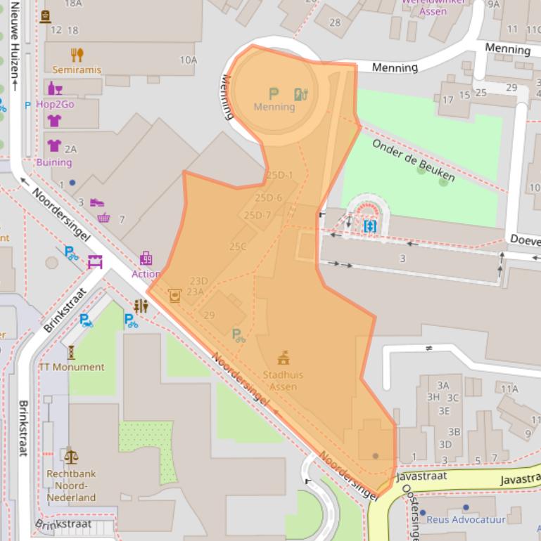 Kaart van postcodegebied 9401JW.