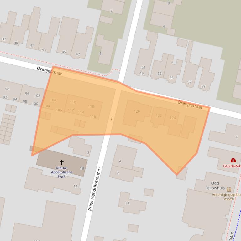 Kaart van postcodegebied 9401KM.