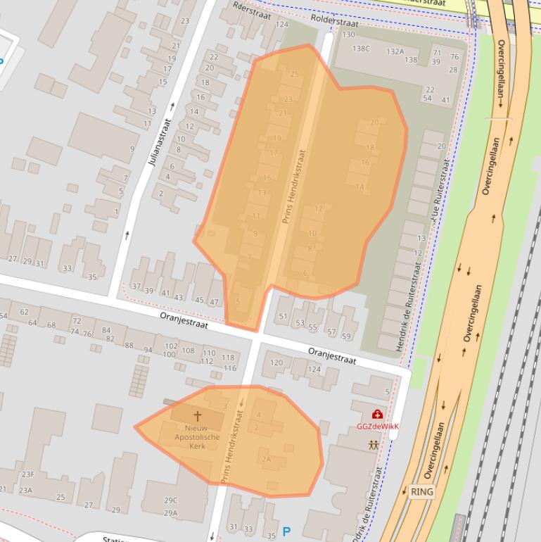 Kaart van postcodegebied 9401KS.