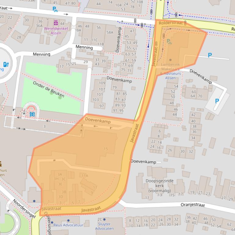 Kaart van postcodegebied 9401KZ.