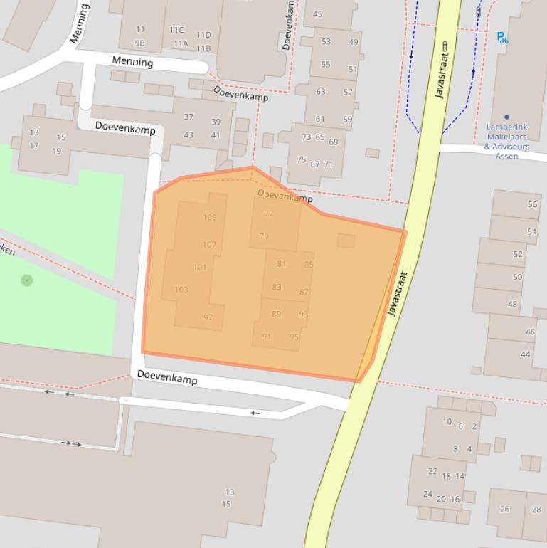 Kaart van postcodegebied 9401MC.