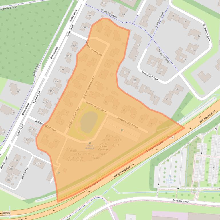 Kaart van postcodegebied 9401RL.