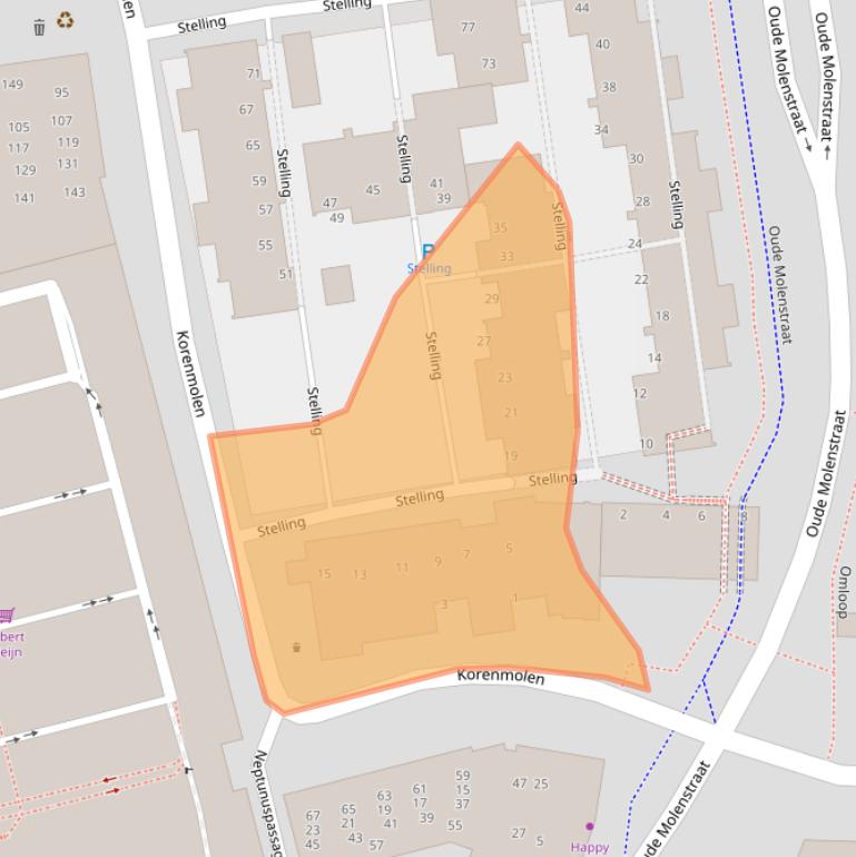 Kaart van postcodegebied 9401VA.