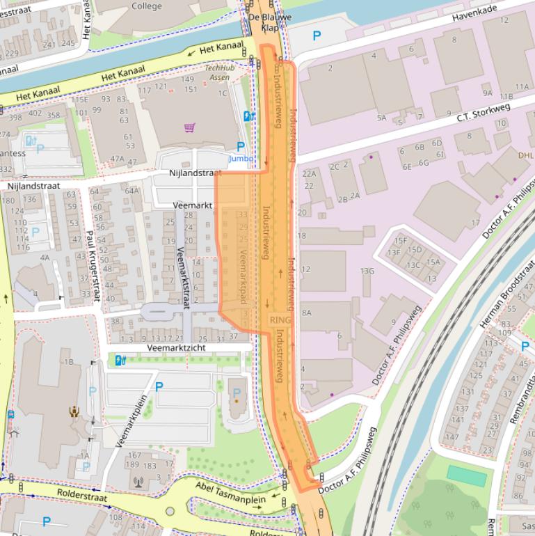 Kaart van postcodegebied 9401WC.