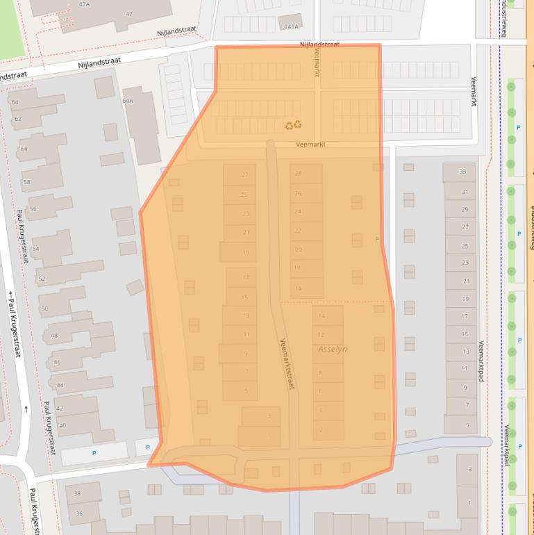 Kaart van postcodegebied 9401WG.