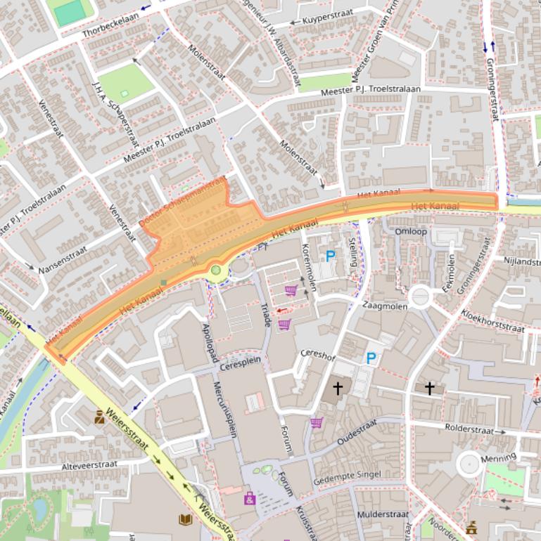 Kaart van postcodegebied 9402AN.