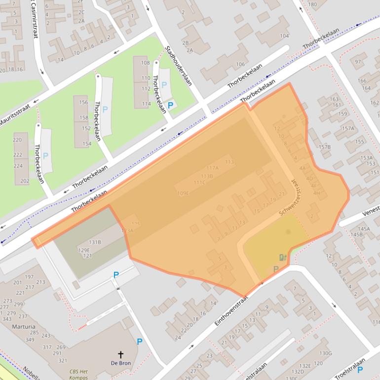 Kaart van postcodegebied 9402CC.