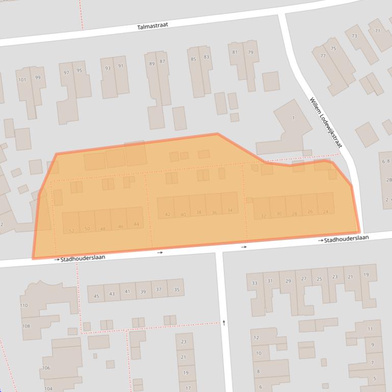 Kaart van postcodegebied 9402GJ.