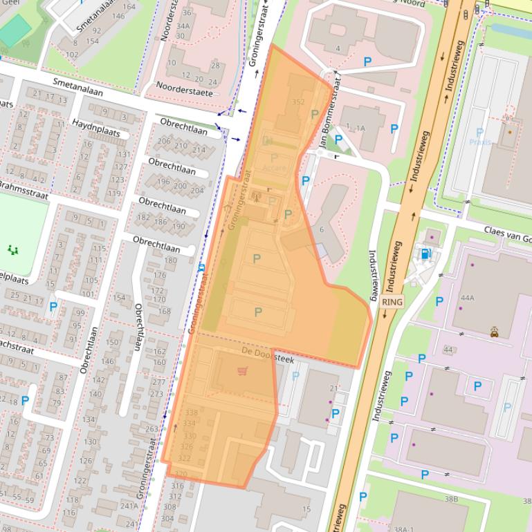 Kaart van postcodegebied 9402LT.