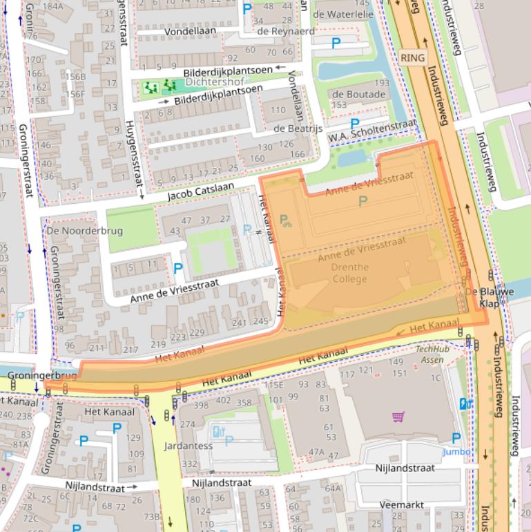 Kaart van postcodegebied 9402NT.