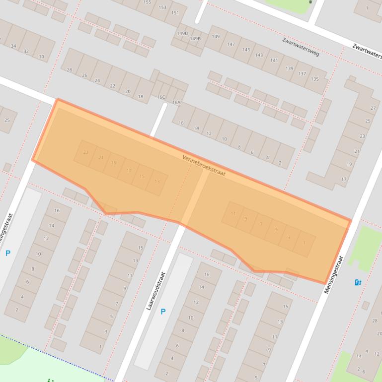 Kaart van postcodegebied 9402RG.