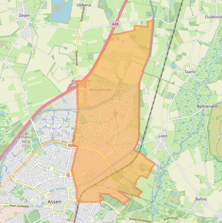 Kaart van postcodegebied 9403.