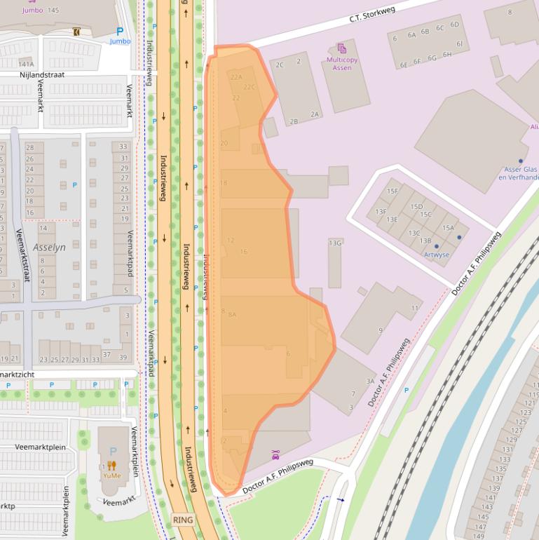 Kaart van postcodegebied 9403AA.