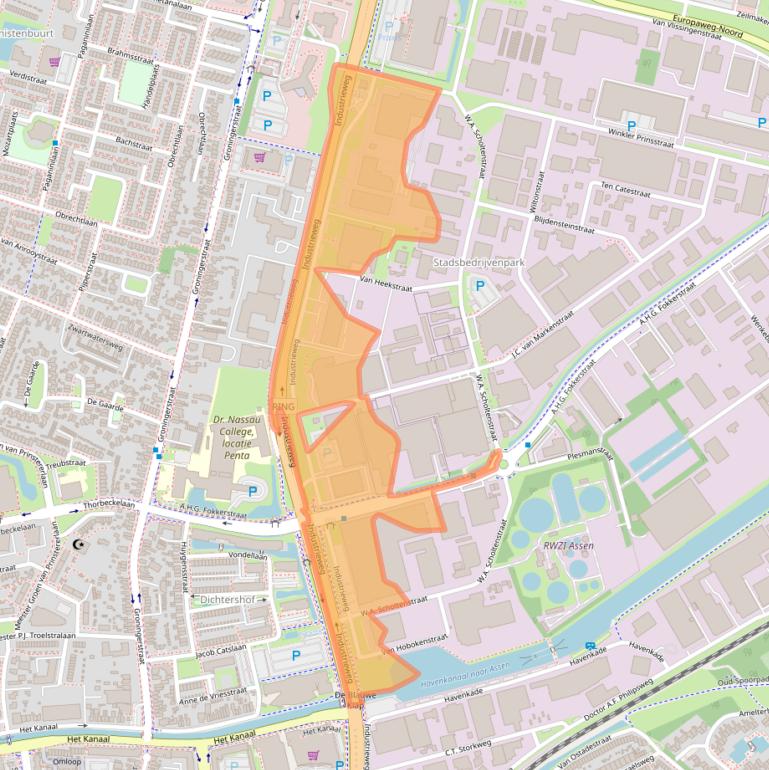 Kaart van postcodegebied 9403AB.