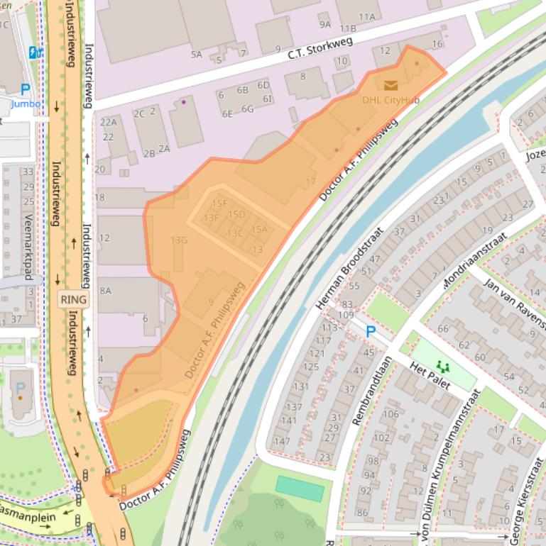 Kaart van postcodegebied 9403AC.